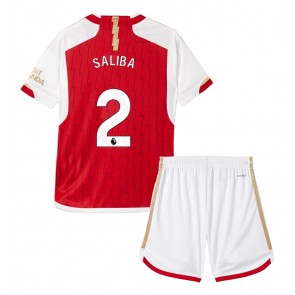 Arsenal William Saliba #2 Replika Babytøj Hjemmebanesæt Børn 2023-24 Kortærmet (+ Korte bukser)